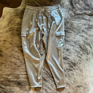 Ramy Brook silver sheen cargo pant trouser